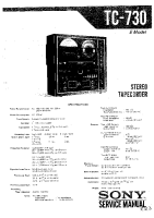 Sony TC-730 - Service Manual 